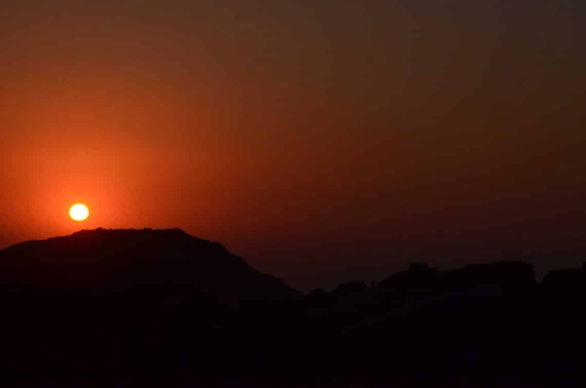 Coucher de soleil à Petra Jordanie