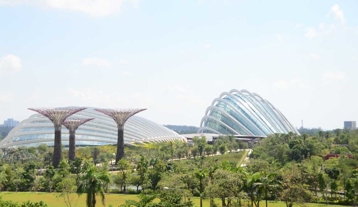 Arbres géants et Domes, Gardens by the Bay, Singapour
